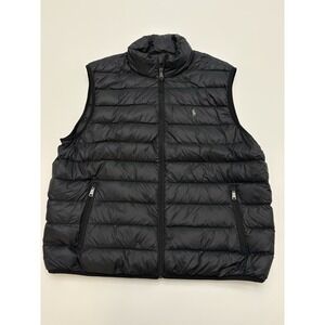 Polo Ralph Lauren Men's Black Packable Quilted Down Puffer Vest SZ XXL